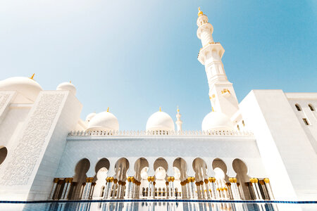 Mosque in Abu Dhabi, the capital city of the United Arab Emirate photo