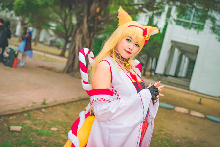 cosplayers dress up as Japanese Manga characters photo