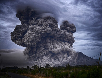 Volcano Eruption, Mount Sinabung, Indonesia photo
