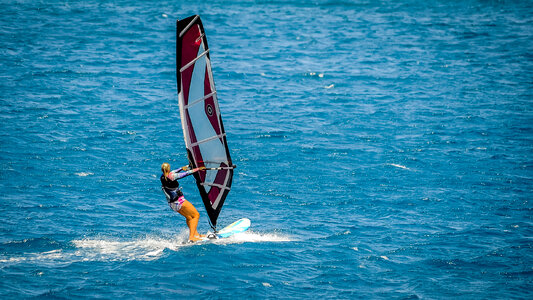 Windsurfing on the sea photo