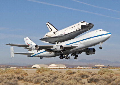 747 Shuttle Carrier Aircraft, carrying space shuttle photo