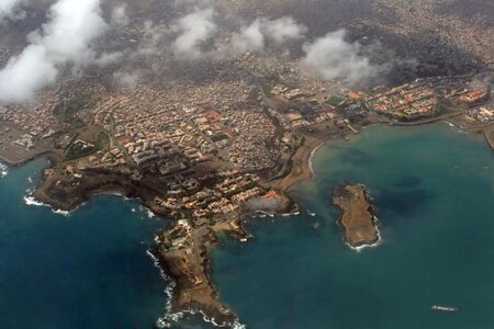 Aerial view of Praia, the capital city of Cape Verde photo
