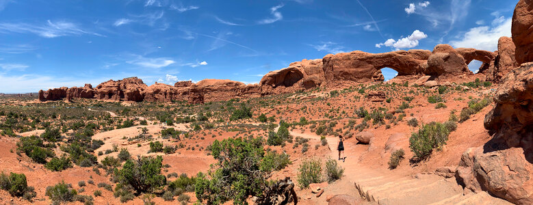 Panoramic view of twin arches area photo