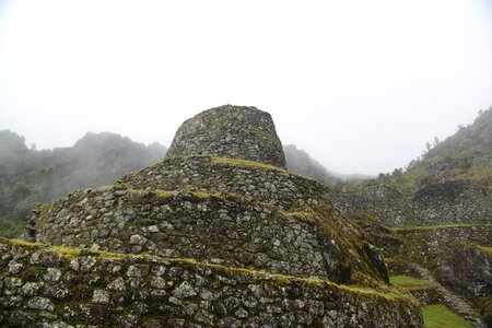 Ancient ruins of Winay Wayna on the Inca Trail, Peru photo