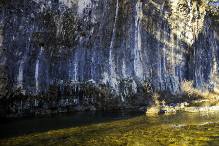 Cliff and river at Echo Bluff State Park, Missouri photo