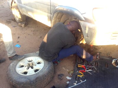 Mechanic shop wheel tire photo