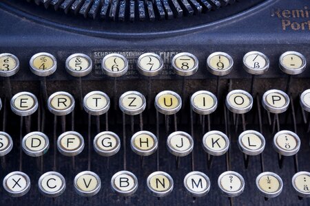 Remington travel typewriter alphabet photo