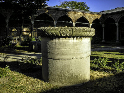 Remains of a Byzantine column in Istanbul, Turkey photo