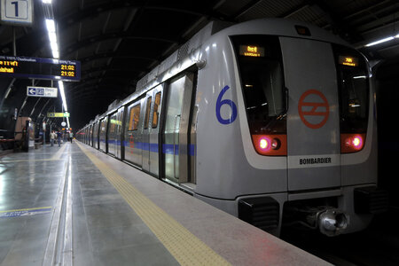 The Delhi Metro in New Delhi, India