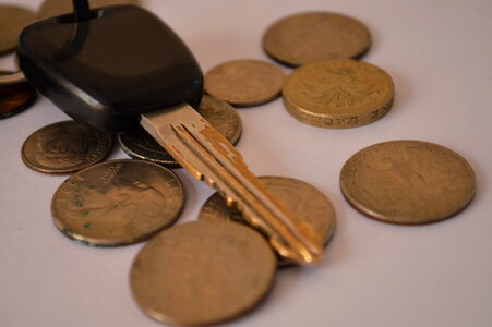 Car Keys With Coins
