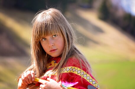 Face blond long hair