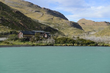 Pehoe Lake and Los Cuernos in the Torres del Paine National Park photo