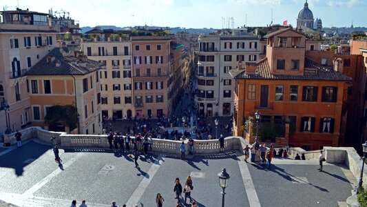 Italy rome looking down the trevi fountain photo