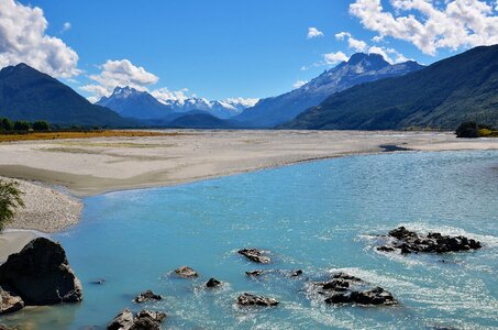 Lake blue sky the scenery