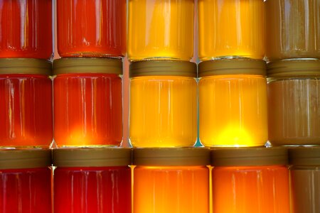 Flower honey backlighting honey yellow