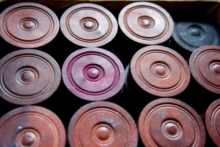 Carrom Coins Closeup