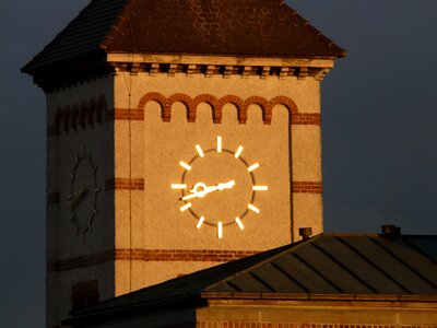 Church clock time indicating building