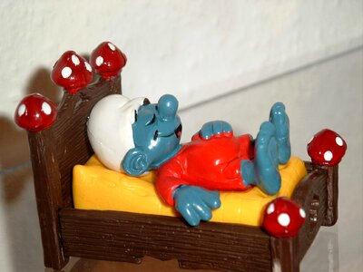 Smurfs bed sleep photo