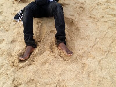Beach sand barefoot photo
