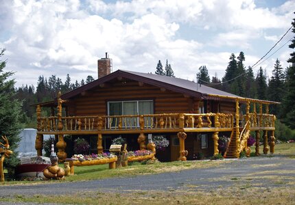 Logs stylish cabin photo