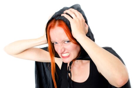Angry Female with Hood photo