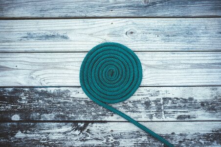 Spool coiled blue photo