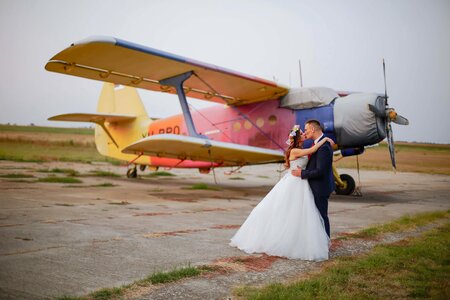 Wedding photography airplane
