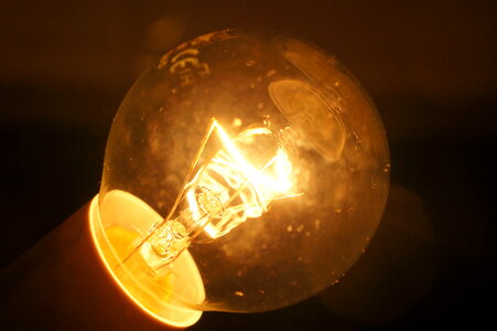 filament in an incandescent light
