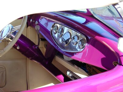 Pink automobile convertible