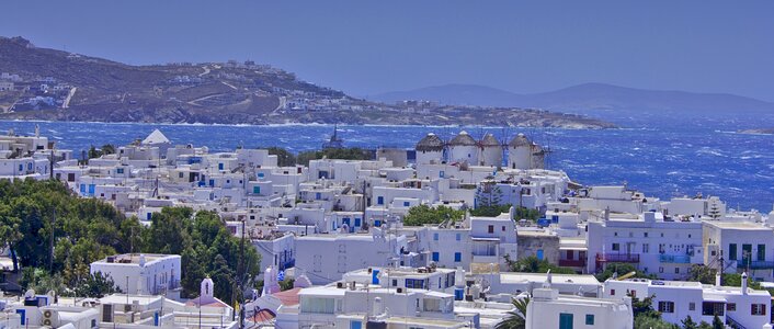 Houses white blue photo