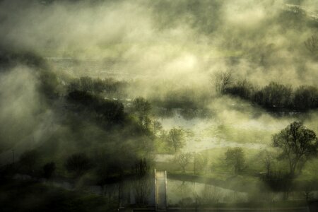 Mist landscape morning photo