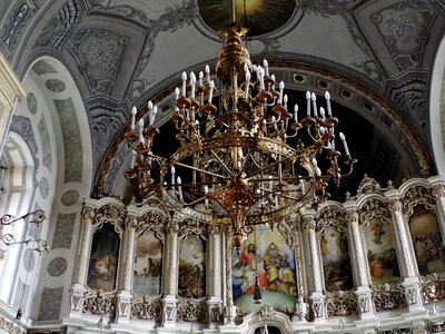 Arch chandelier church photo