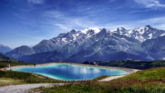 Lake and Mountain landscape in the Alps photo
