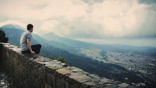 Alone on the top photo