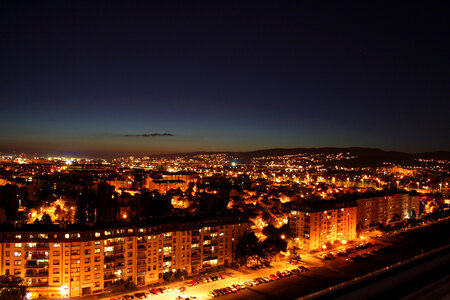 Night Cityscape in Zagreb, Croatia photo