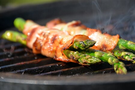 Asparagus on Barbecue Grill photo