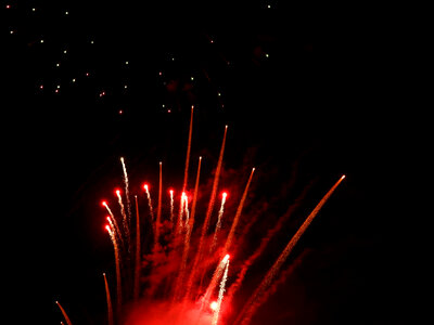 Red Fireworks display photo