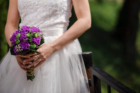 Wedding Bouquet wedding dress posing photo