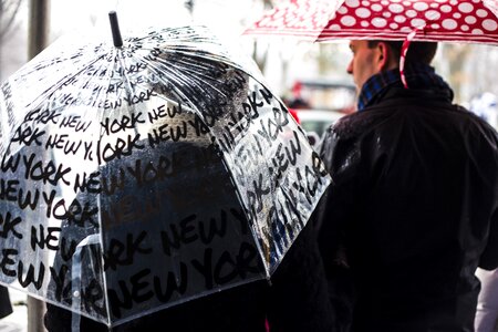 Waiting umbrella rain photo