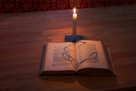 Book letters candle photo