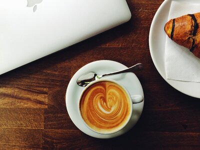 Table latte art espresso art photo