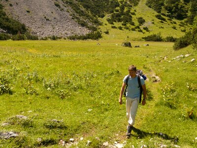 Wanderer mountains alpine