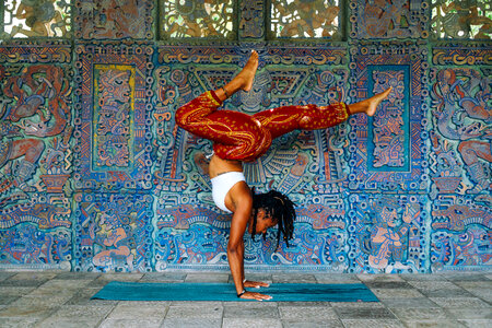 Woman doing yoga photo