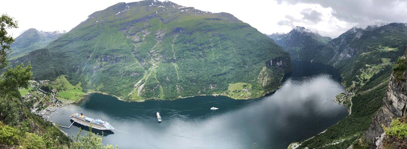 Cruise Ship high land hilltop photo