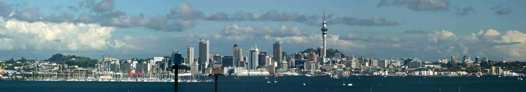 Panorma of the skyline of Auckland, New Zealand photo