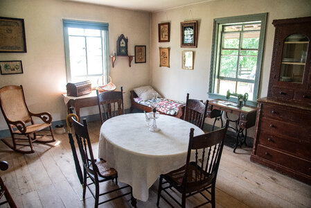 Dining room setup in Old World Wisconsin photo