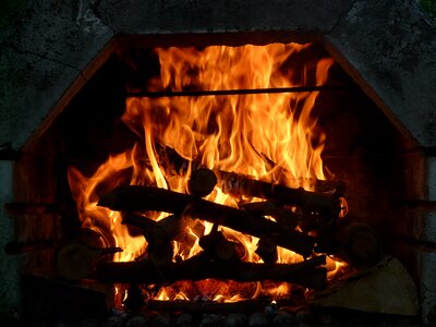 Embers burn oven photo