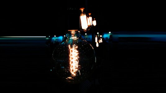 Bulb dark electricity photo