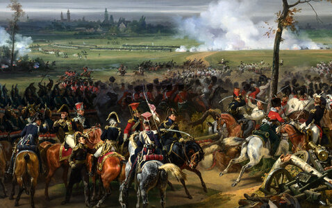 The Battle of Hanau during the Napoleonic Wars photo