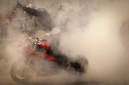 Motorbike biker smoke